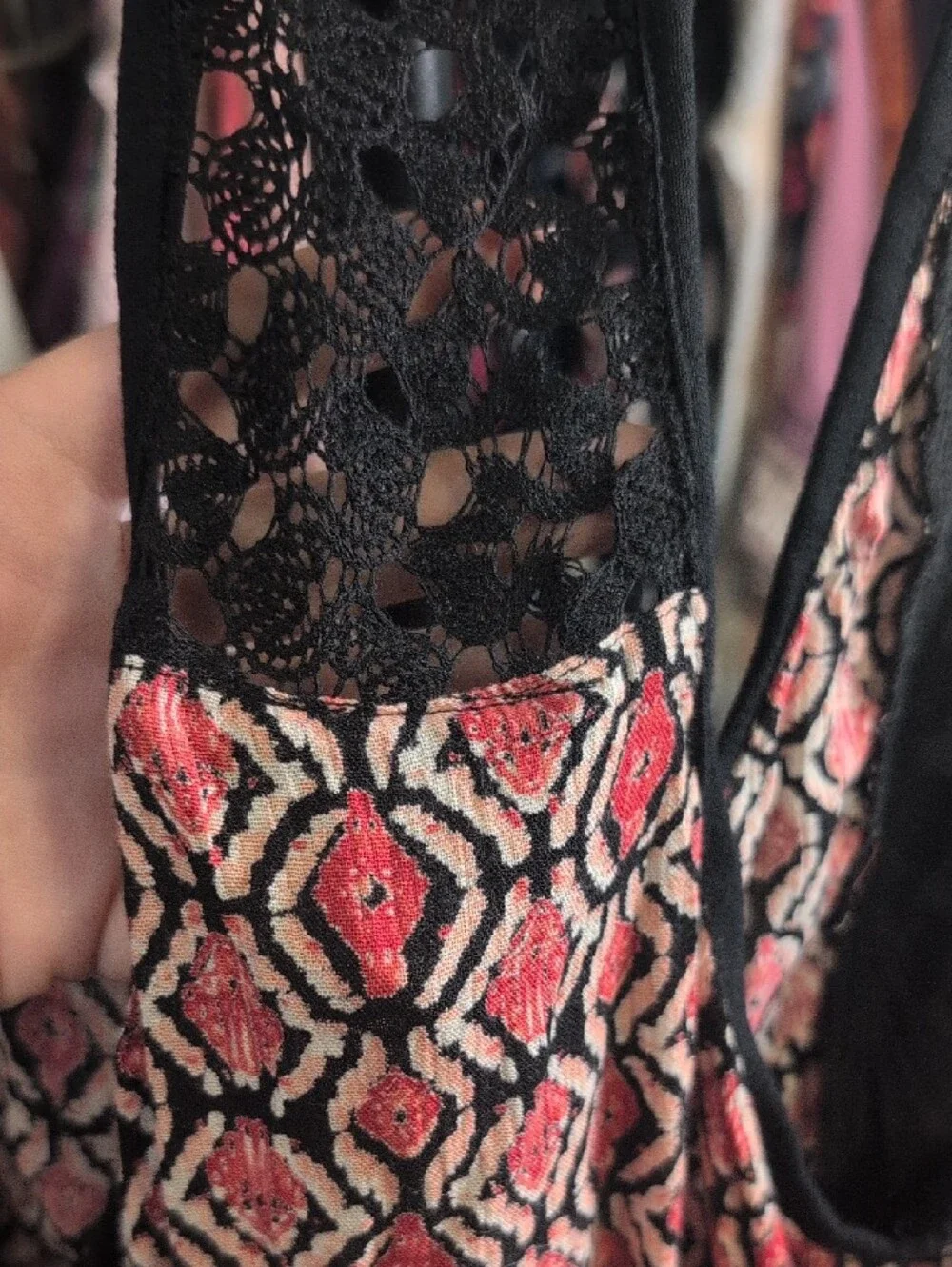 Angie Pink & Black Geometric Mini Slip Dress NWT - Picture 5 of 6